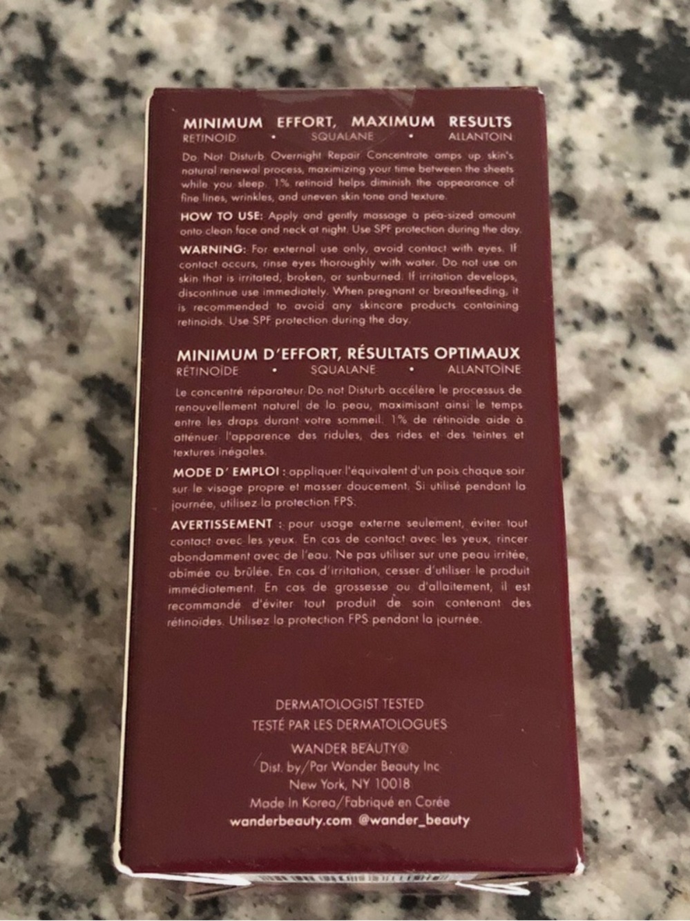 Wander Beauty Do Not Disturb Overnight Repair Concentrate - Burgundy Box - Picture 2 of 3